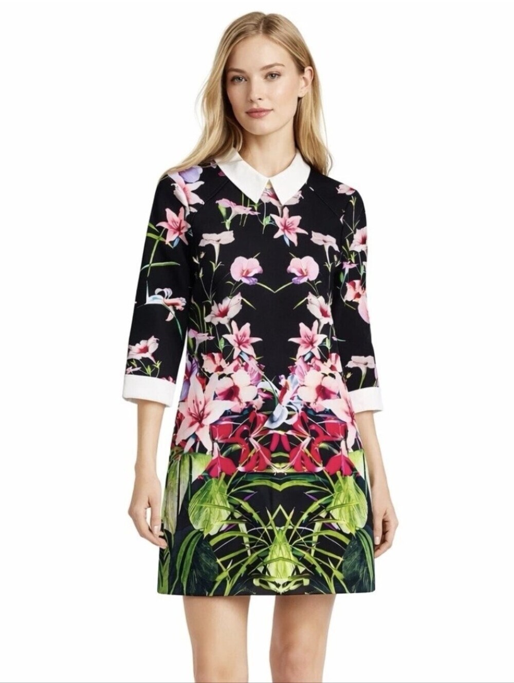 Ted Baker Womens Youma Mirrored Tropics Collar Dress